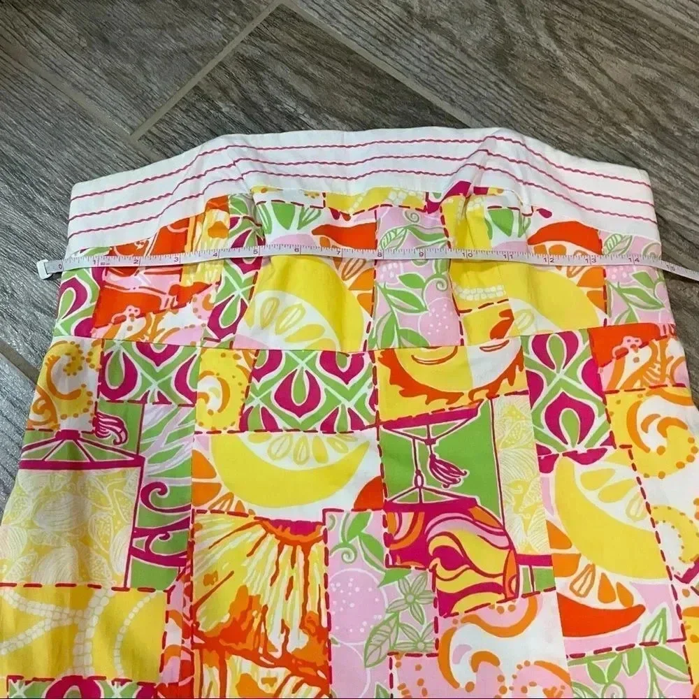 Lilly Pulitzer Happiest Hour print Strapless shift dress floral  Women’s size 4 - Picture 4 of 10